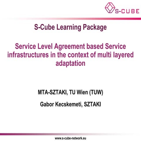 S-CUBE LP: Service Level Agreement based Service infrastructures in the conte...