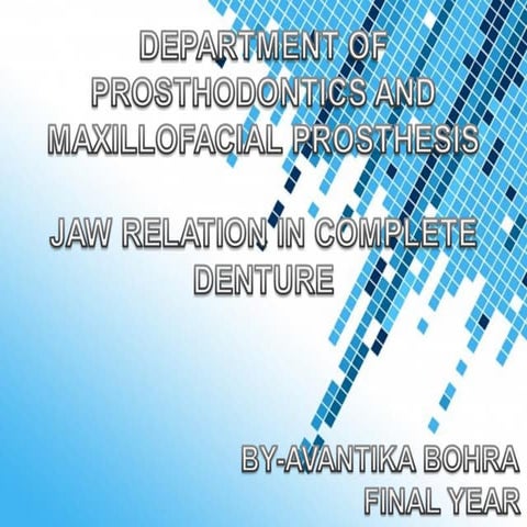 Jaw relation in complete dentures