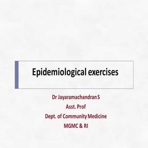 Epidemiological Exercises on case control studies