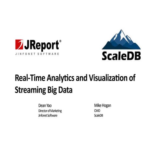 Real-Time Analytics and Visualization of Streaming Big Data with JReport & Sc...