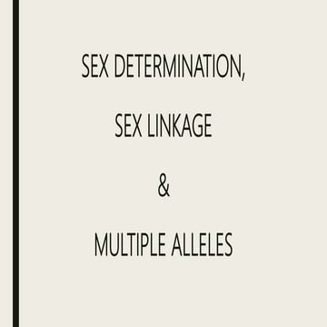 Sex determination sex linkage and multiple allels
