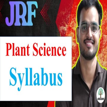 JRF Plant Science Syllabus | Complete Unit-Wise Discussion & Preparation Stra...