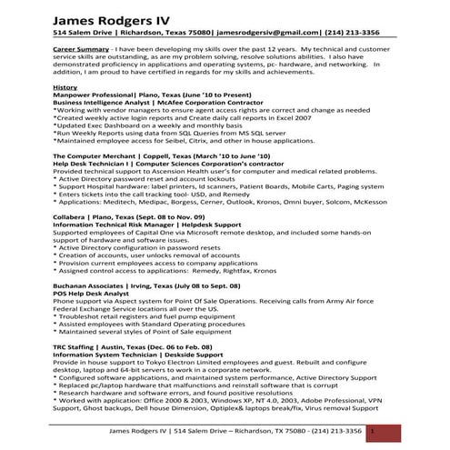 James Rodgers Resume