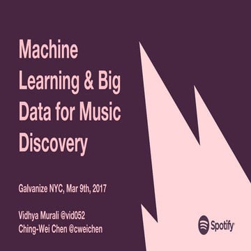 Spotify Machine Learning Solution for Music Discovery