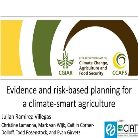 Evidence- and risk-based planning for a climate-smart agriculture