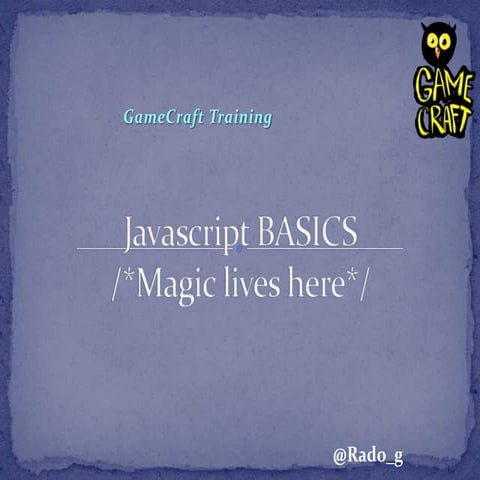 JavaScript Basics - GameCraft Training | PPT image.