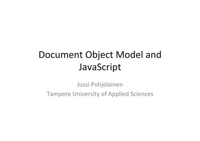 JavaScript and DOM