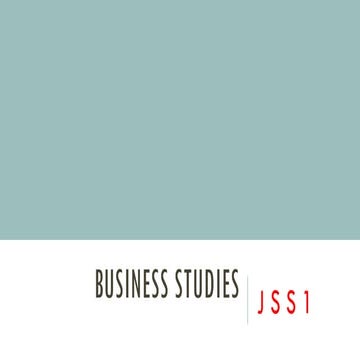 JSS 1 (year 7) Business studies Slides.pptx