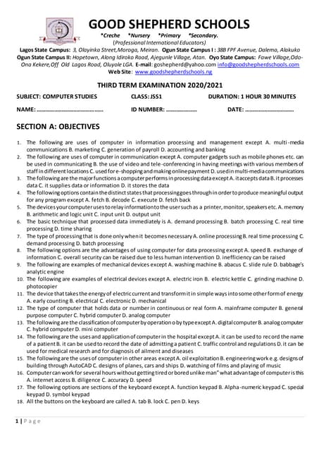 NECO BECE Basic Science Past Questions and Answer for JSS3 | PDF