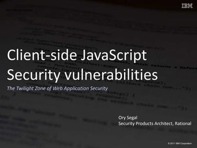 Client-side JavaScript Vulnerabilities
