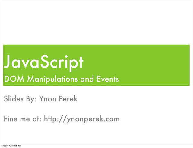 JavaScript DOM Manipulations
