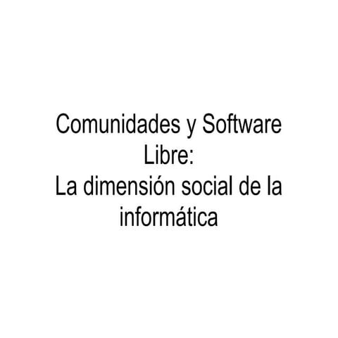 Comunidades y Software Libre | PDF