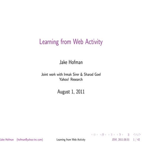 Learning from Web Activity