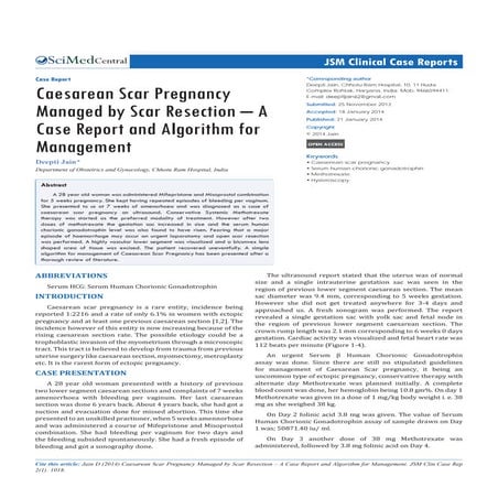 Management of cesarean scar pregnancy | PDF