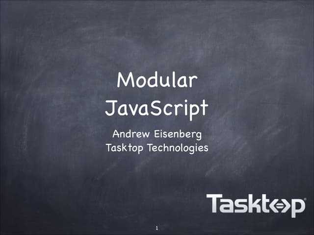 Modular JavaScript