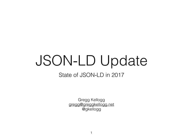 JSON-LD Update