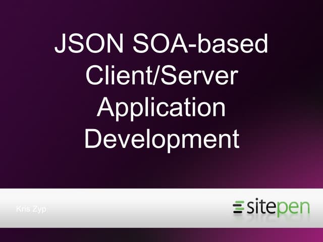 Json-based Service Oriented Architecture for the web