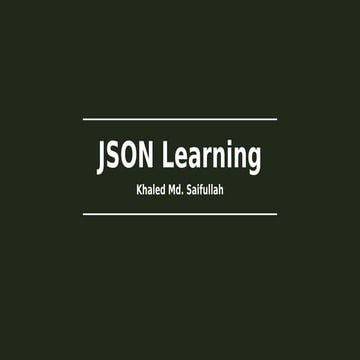 JSON Learning | PPT