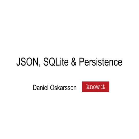 Json Persistence Framework