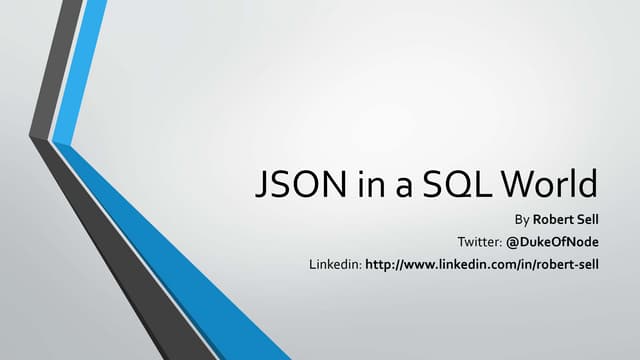 JSON as a SQL Datatype
