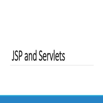 Jsp and Servlets | PPT
