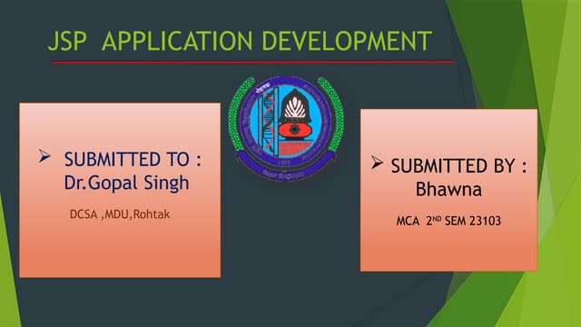 JSP  APP DEVLOPMENT.pptx Related to Android App Development