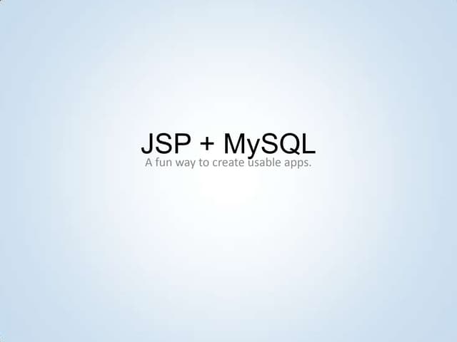 Jsp + My Sql