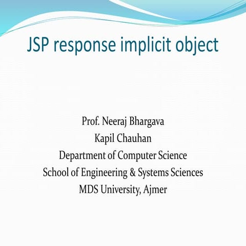 Jsp response implicit object | PPTX