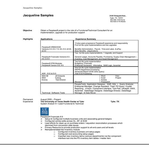 JS PS FIN/HCM/EPM Resume