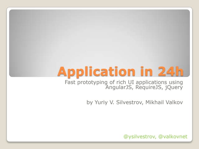 Fast prototyping apps using AngularJS, RequireJS and Twitter Bootstrap