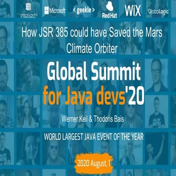 How JSR 385 could have Saved the Mars Climate Orbiter Java Global Summit 2020