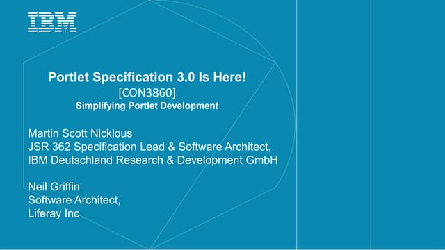 Portlet Specification 3.0 Is Here! 