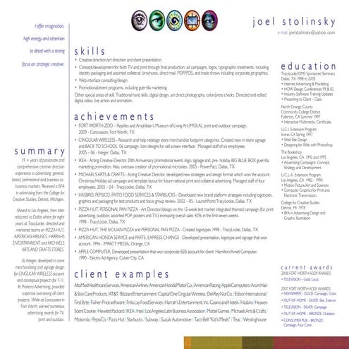 Joel Resume 1pg 2009