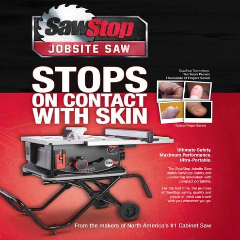 SawStop Job Site Saw Flyer
