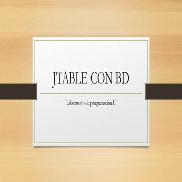Jtable con base de datos 