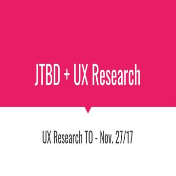 JTBD + UX Research by Kim Lawless