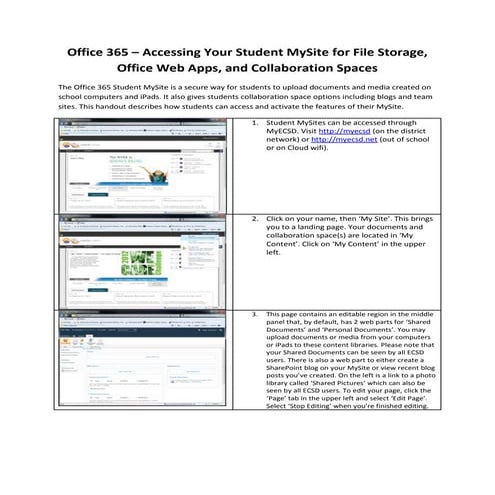 JTC Event 2012 - Microsoft Office 365 Implementation Handout