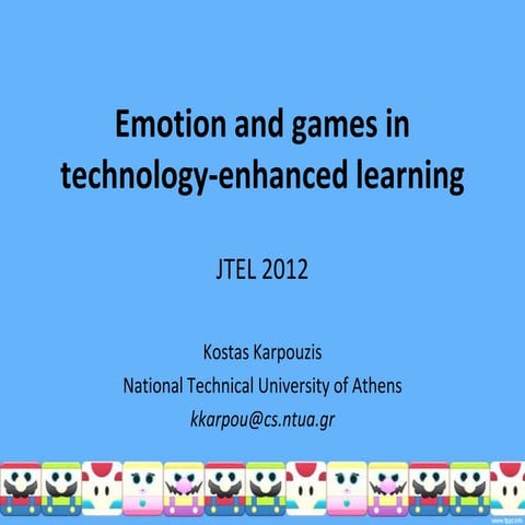 JTEL2012 emotion and games in technology-enhanced learning