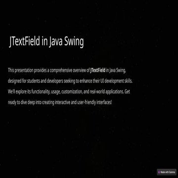 Comprehensive Guide to JTextField in Java Swing for UI Development | PPTX