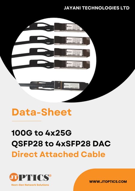 10G AOC Active optical Cable Data Sheet By JTOPTICS | PDF