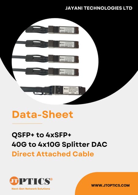 40G QSFP+ Transceiver Data Sheet By JTOPTICS | PDF