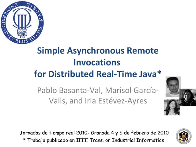 Simple asynchronous remote invocations for distributed real-time Java