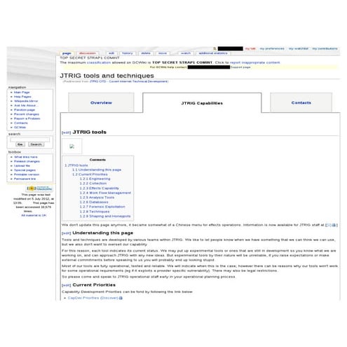 JTRIG (Joint Threat Research Intelligence Group) Spying Tools