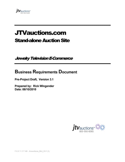 A Product Requirements Document (PRD) Sample
