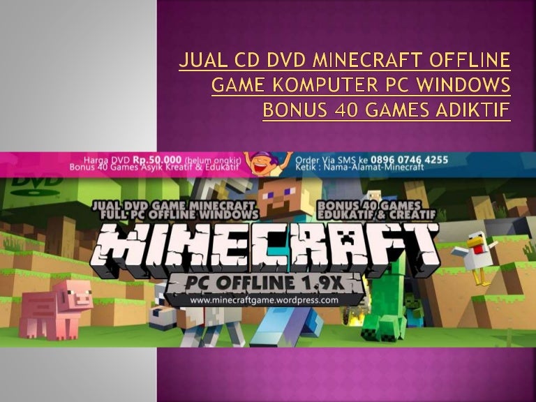 Jual cd dvd minecraft offline game komputer pc