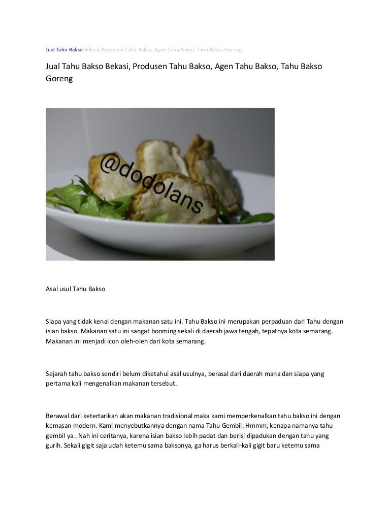 Jual Tahu Bakso Bekasi Produsen Tahu Bakso Agen Tahu Bakso Tahu Ba