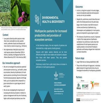 Multispecies pastures for increased productivity and provision of ecosystem s...