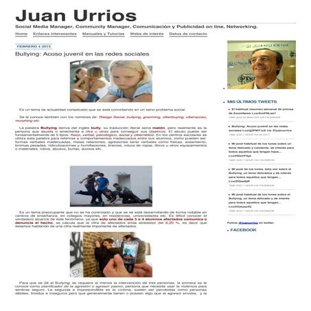 Juan urrios » bullying: acoso juvenil en las redes sociales