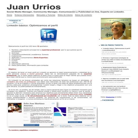 Juan urrios » linkedin básico: optimicemos el perfil