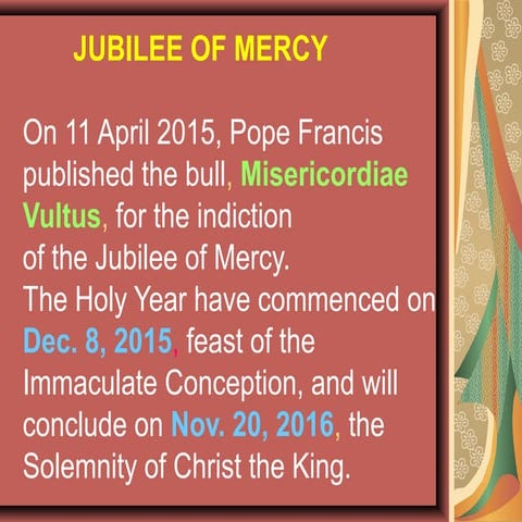 Jubilee of mercy